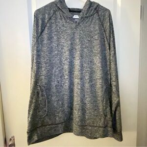 Russell unisex black and gray marled pullover hoodie, size L.